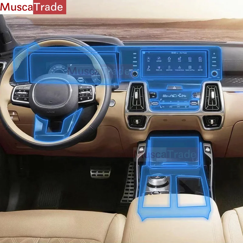 

For Kia Sorento MQ4 2021-2023 Car Interior Center console Transparent TPU Protective film Anti-scratch Repair film Accessories