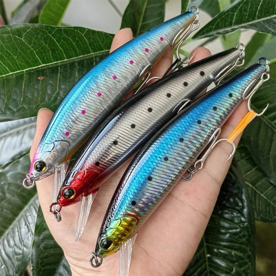 

Swolfy 3PCS NEW Minnow Fishing Lure 14cm 60g Artificial Sinking Minnow Hard Baits Saltwater 7 Colors Swimbait Wobblers