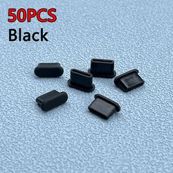 Silicone USB Type C Charging Port Dust Protector Plug - 20/50 Pack (50pcs black2)