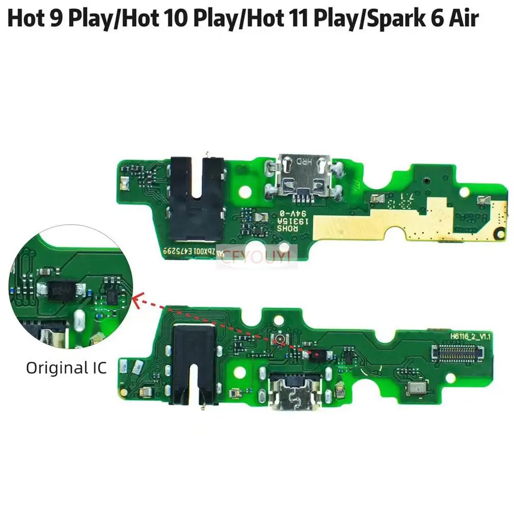 

Для Infinix Hot 9 Play / Hot 10 Play / Hot 11 Play / Spark 6 Air плата с зарядным портом с IC