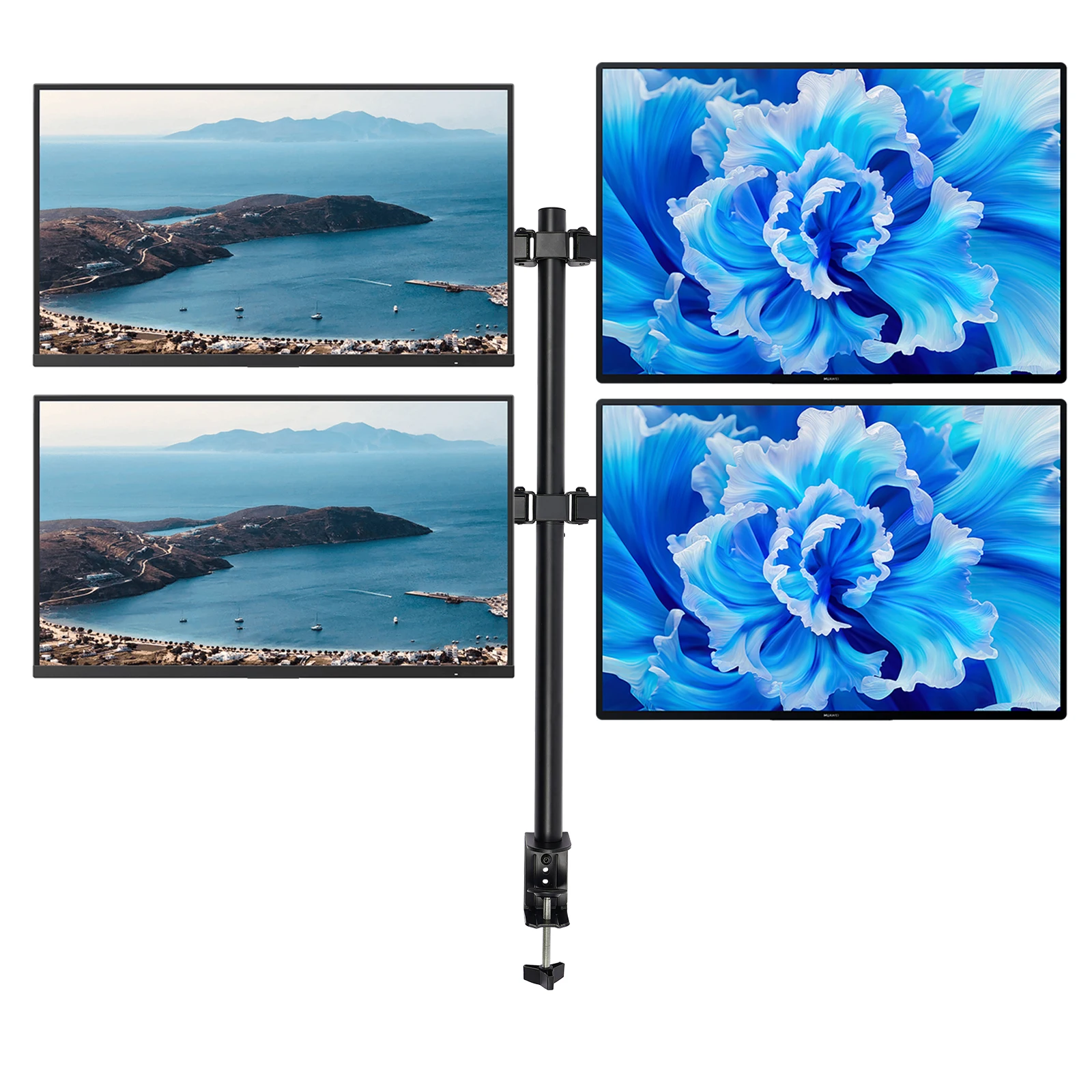 4-Wege Höhenverstellbare Tischhalterung, 4-Wege Monitorhalterung mit 360° Drehung ° Tischhalterung für Armaturenbrett, Bildschirmhalterung mit 4 Fächern – Detail 1