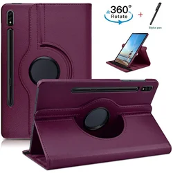 Premium 360 Rotating PU Leather Tablet Stand Cover with Auto Sleep/Wake & Pen Holder - Fits 11-Inch Tablets for Tab S9 (11inch) X710 (Purple)