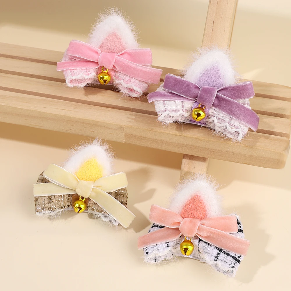 10Pcs Rabbit Ears Hair Clips Cute Cat Ear Hairpin Little Girl Kids Creative Cosplay Birthday Party Daily Accessories Headwear
