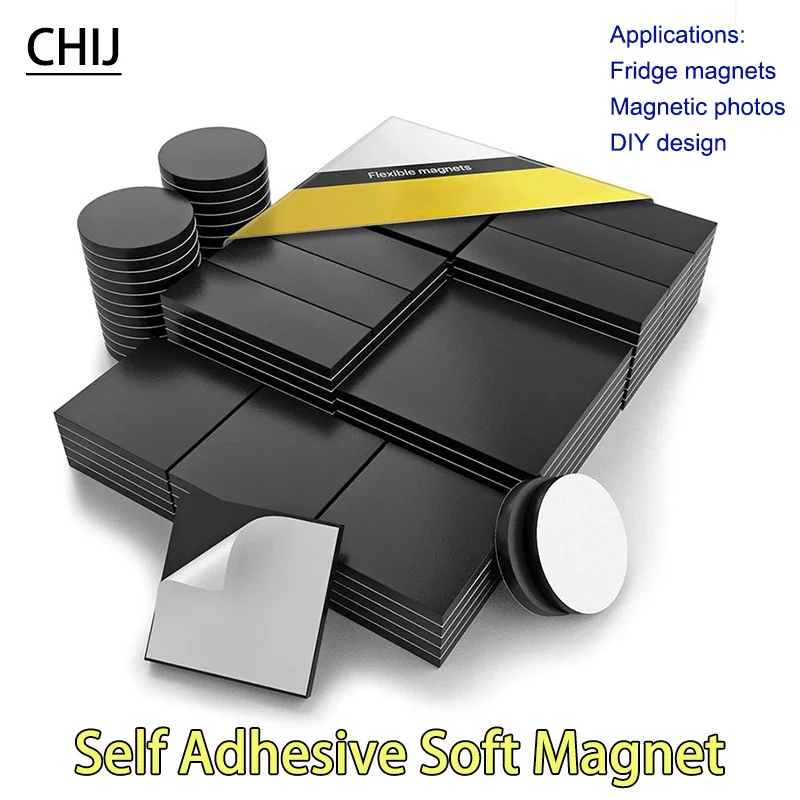 20PCS Magnetic Sheets Square Self Adhesive Magnet Office Refrigerator Flexible Magnetic Sticky Stickers for Home Decor Self Adhesive Magnets Square Magnetic Sheets Adhesive Magnetic Sheets