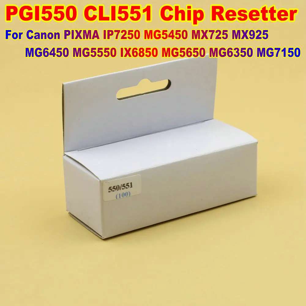 

Printer Resetter For Canon CLI551 PGI550 Chip Reset Chip Kit MX725 IP7250 MG5450 MX925 MG6450 MG6350 MG7150 MG5550 IX6850 MG5650