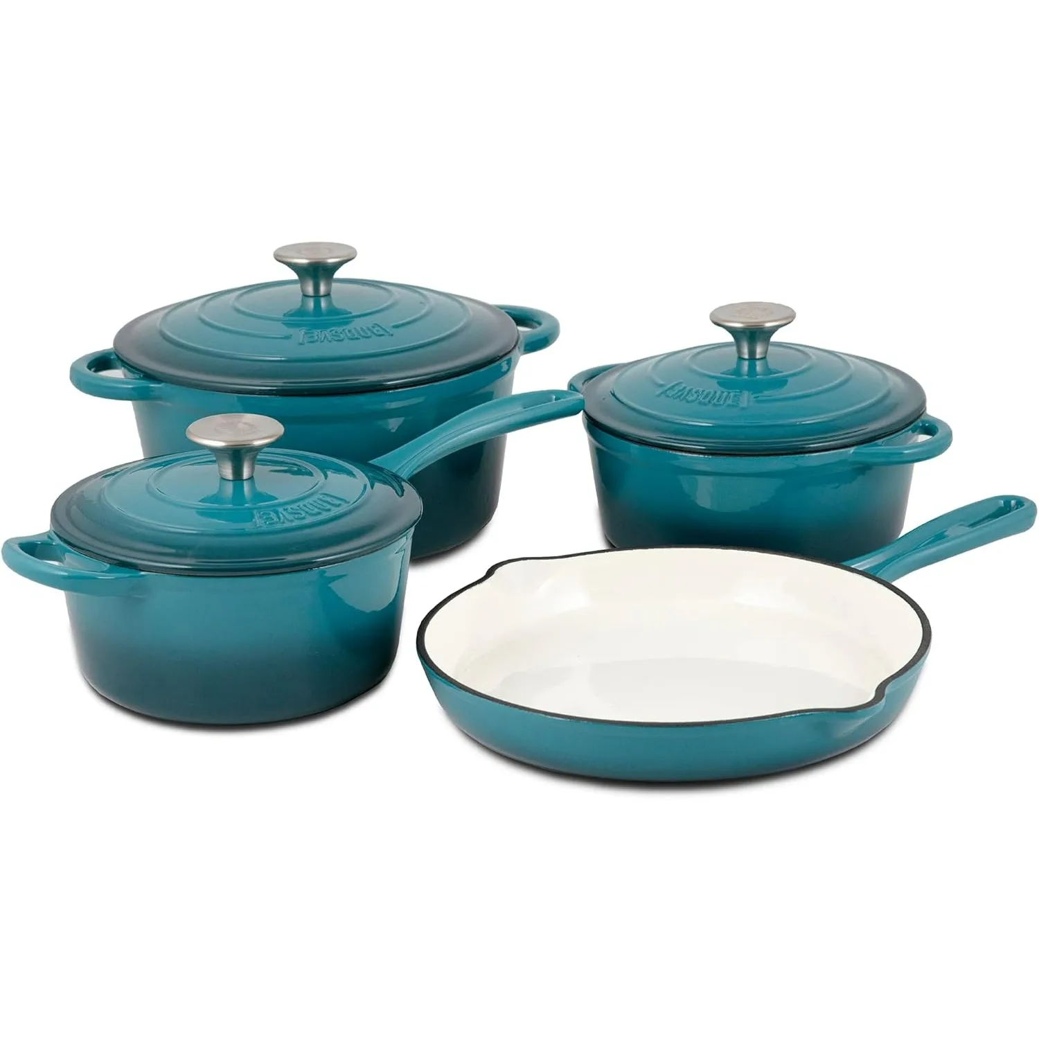 7-Piece Enameled Cast Iron Cookware Set – Biscay Blue Short Description: 1