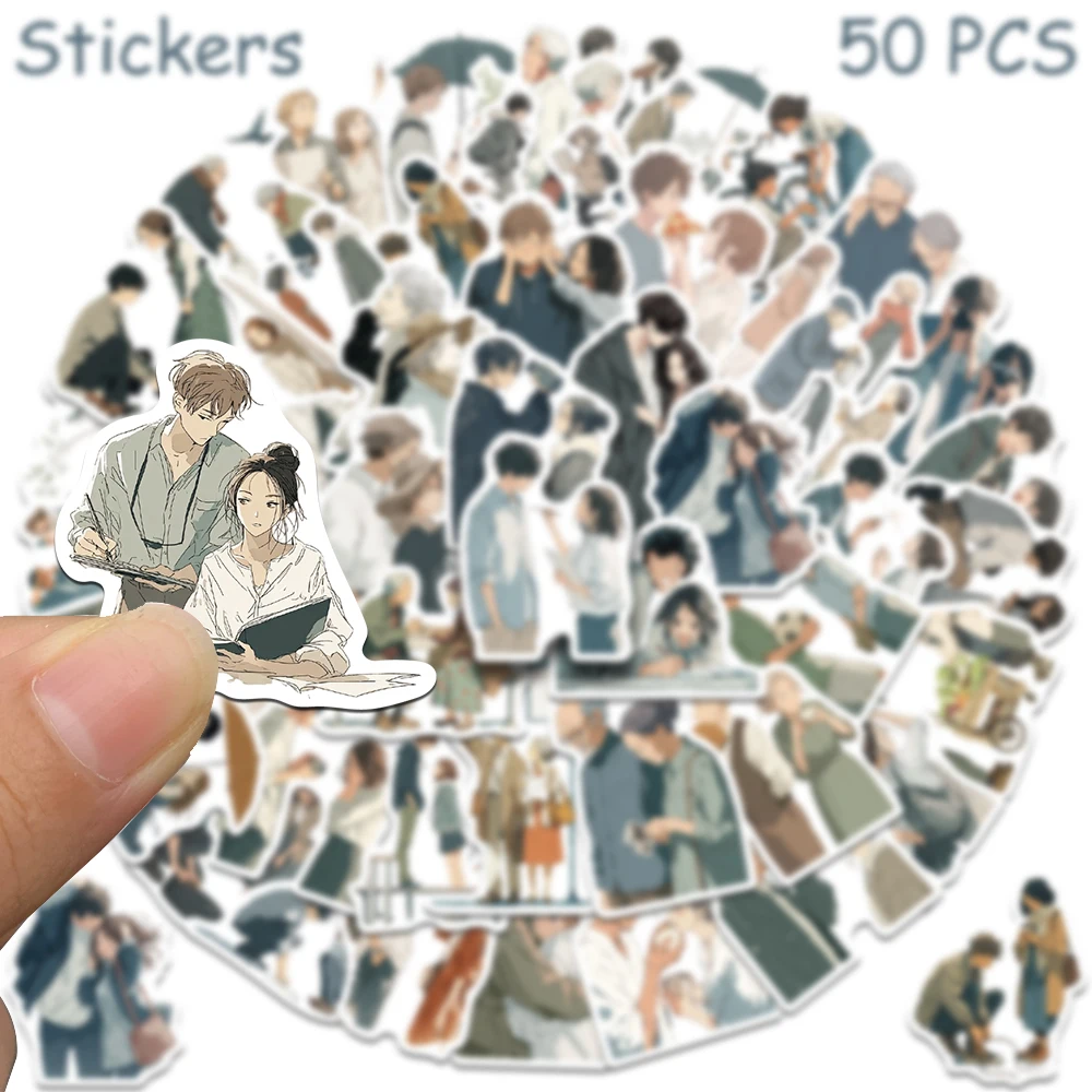 50pcs 애니메이션 스타일 부드러운 순간 스티커 전화 노트북 스크랩북 스케이트 보드 DIY 낙서 방수 스티커 크리 에이 티브 선물