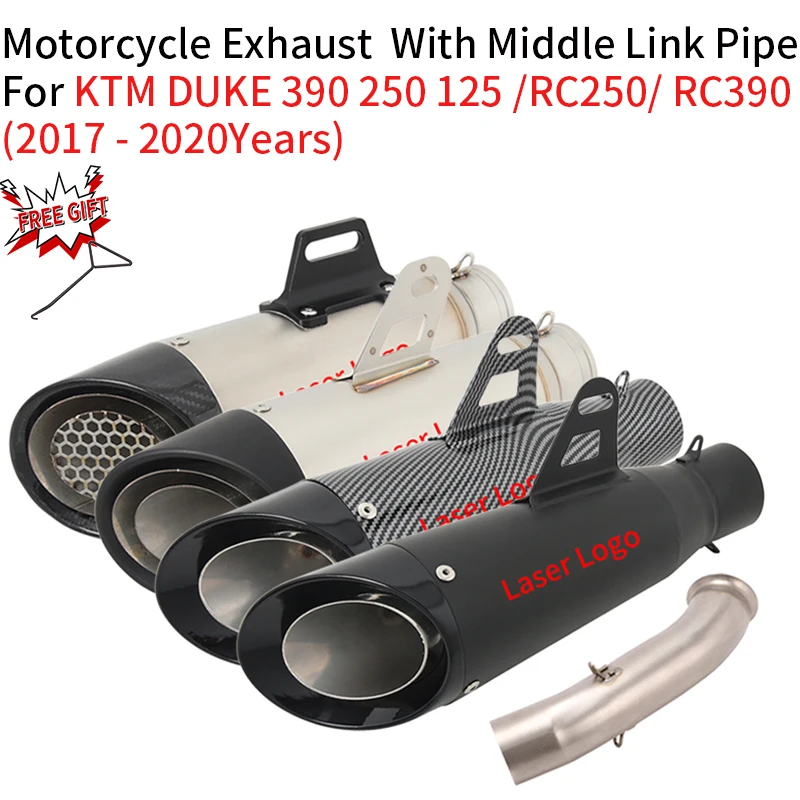 

51mm Motorcycle Exhaust System Muffler Escape Modified Middle Link Pipe For KTM DUKE 125 250 390 RC390 RC250 2017 18 2019 2020