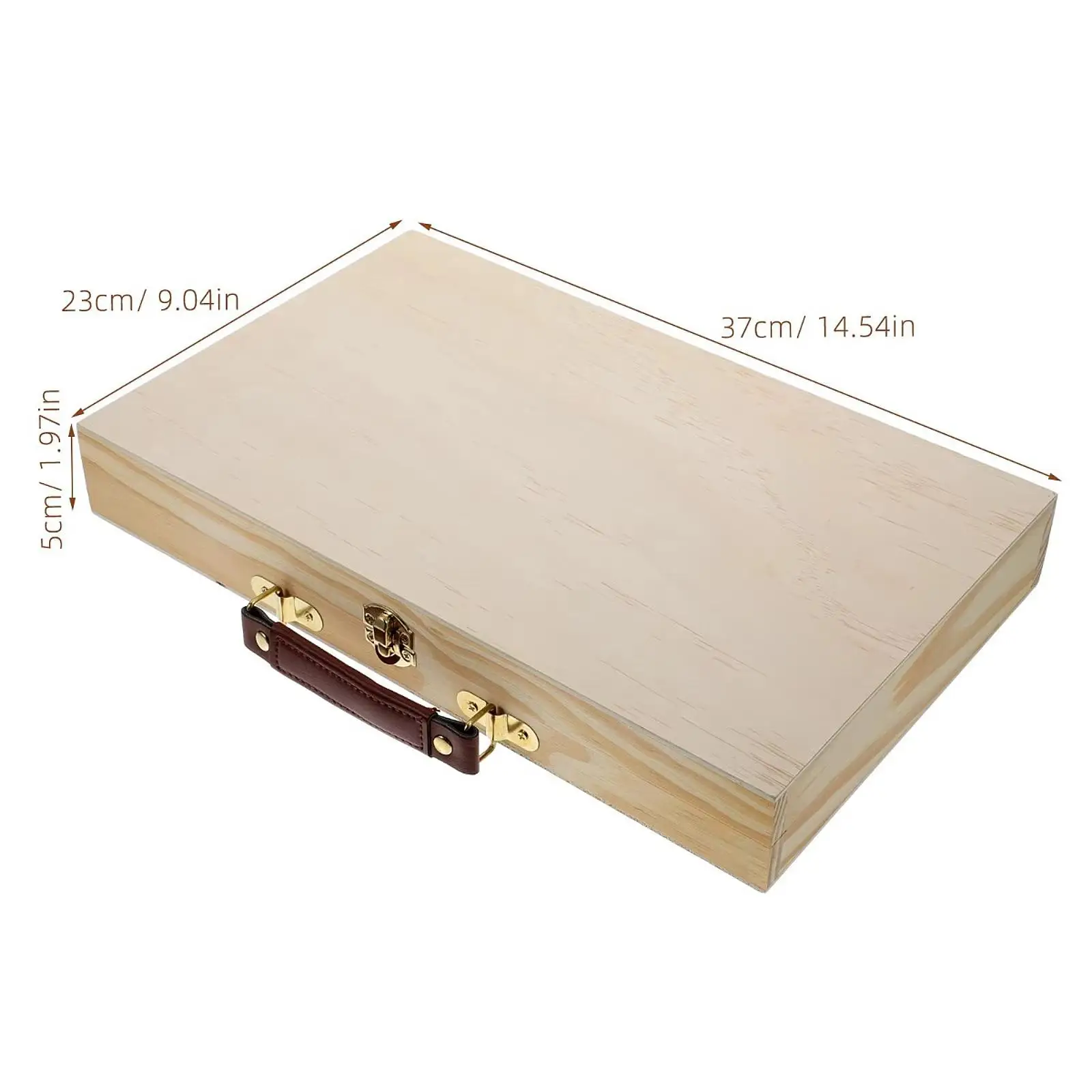 Wood Artist Supplies Box Trendy Art Tool Storage Box Painting Tools Organizer for Pastel Paint Brushes Watercolor Pens Stamps - 6