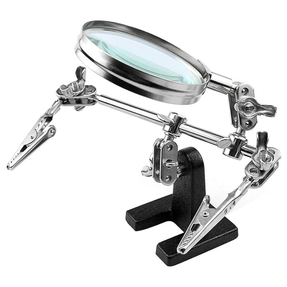 Schweißlupe 3-in-1 Handlupe für Lötarbeiten Tischlupe mit Eisenständer zum Löten und Reparieren – Detail 10