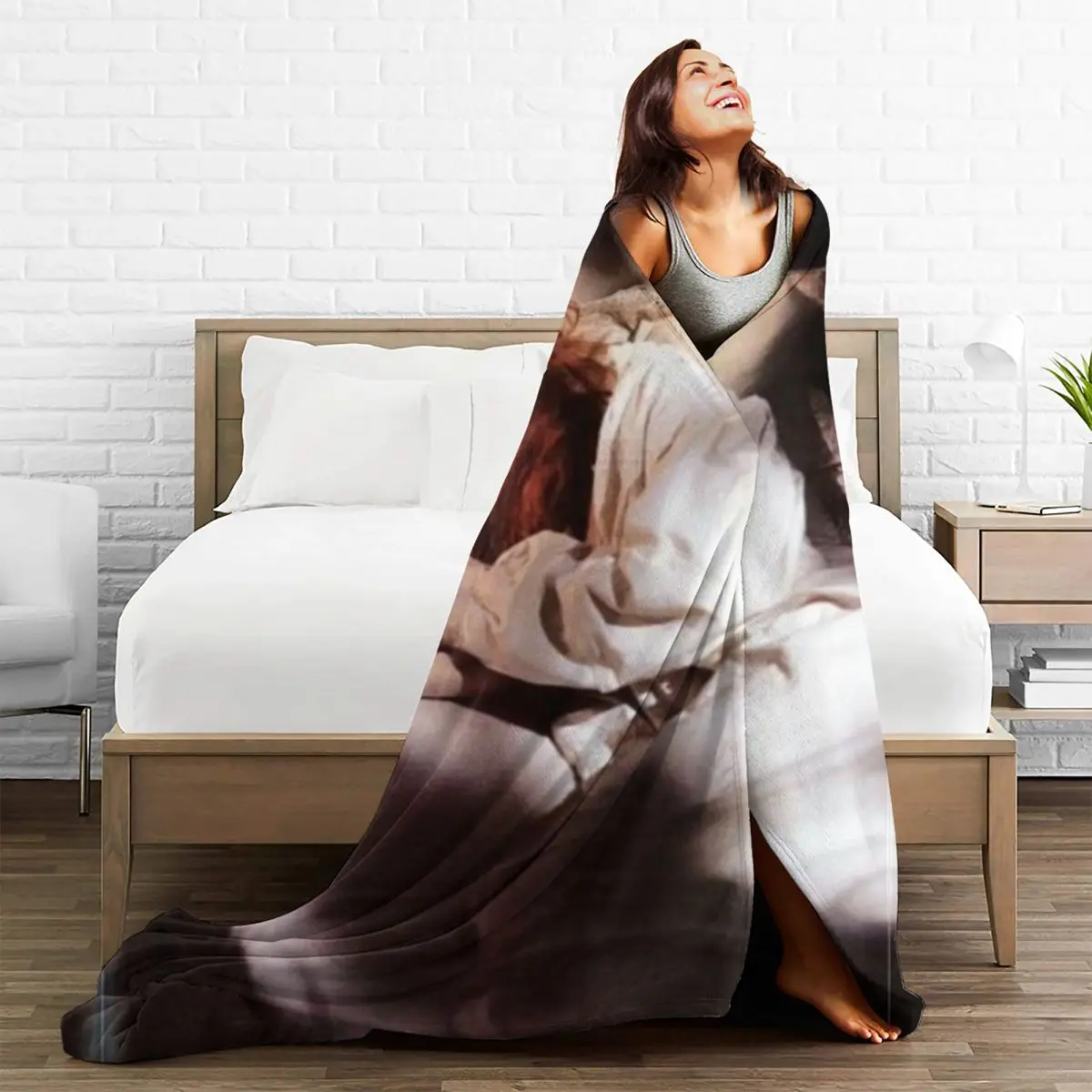 Mylene Farmer Flannel Blankets Quality Warm Soft French Singer Throw Blanket Spring Travel Outdoor Print Bedspread 5