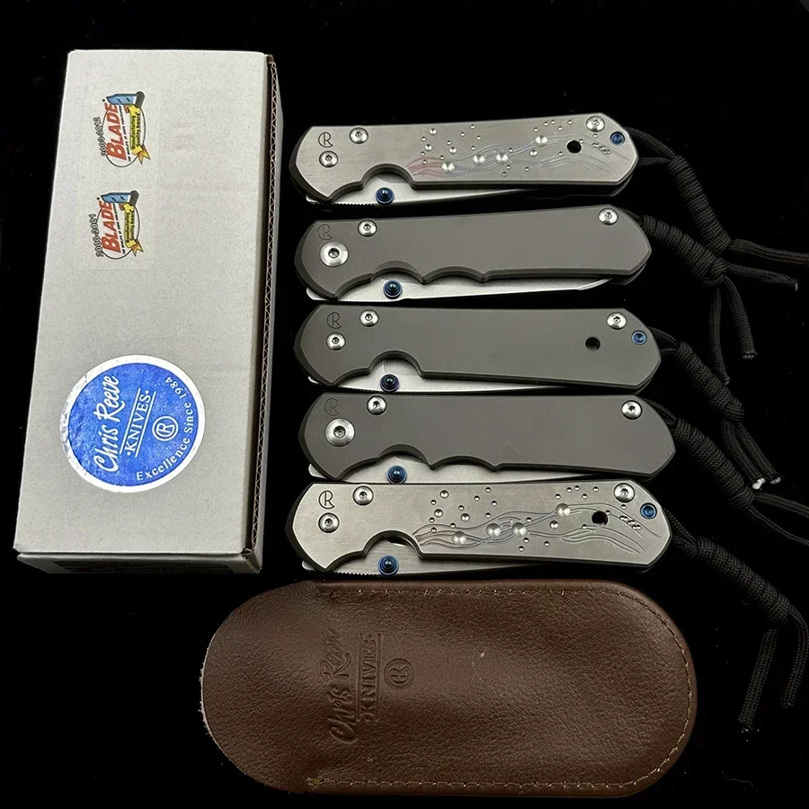 Chris Reeve Large Inkosi 21TH/25TH  Anniversary Titanium Handle Folding Knife Outdoor Camping Hunting Pocket Knife 5