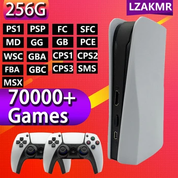 2023 무선 2.4G HD P5 플러스 클래식 레트로 아케이드 256G, PSP PS1 가정용 4K TV 게임 콘솔, 25 시뮬레이터 70000 + 게임 지원, 신제품