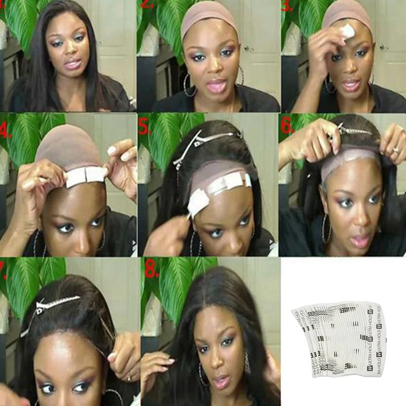 Double Sided Tape Ultra Hold Wig Double Sided Tape Strong Adhesive Hair System Extension Strips Waterproof For Toupees/Lace Wig