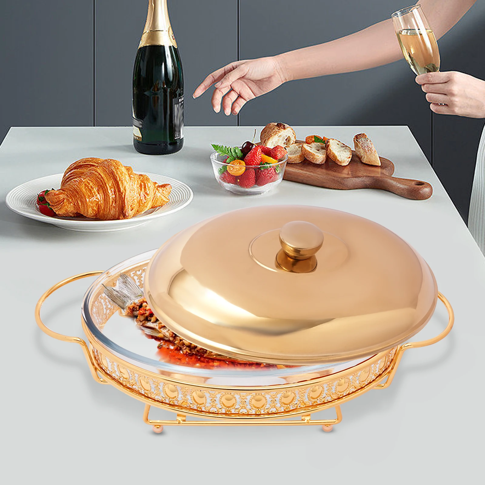 Gold/Silver Chafing Dish Set 6