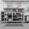 3-Compartment Utility Sink Stainless Steel Commercial Grade Laundry Tub Culinary Sink for Outdoor Indoor Laundry/Utility Room 1