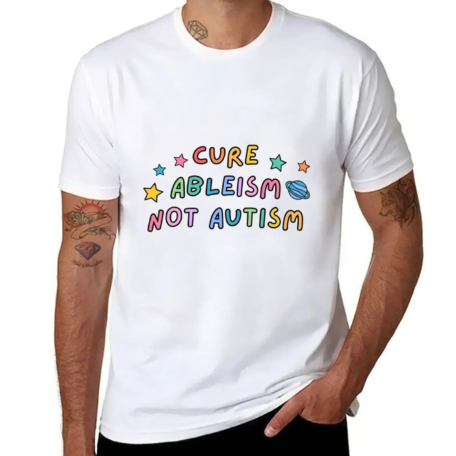 

Cure Ableism Not Autism T-Shirt tees shirts graphic tees for a boy men workout shirt