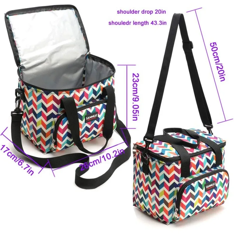 Lunch Tote Bag Portable Thermal Insulated Lunch Shoulder Food Bag Large Cooler Picnic Bags Box for Women Men Thermo