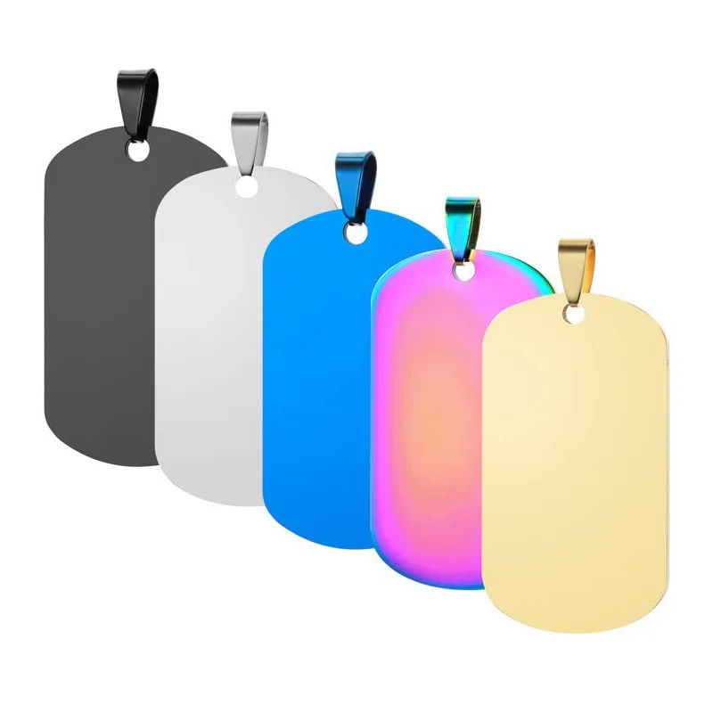 

Военные армейские идентификационные бирки из нержавеющей стали, пустые Жетоны для собак, подвеска прямоугольной формы, ожерелье, ювелирные изделия, 28 х49 мм, 20 шт./партия