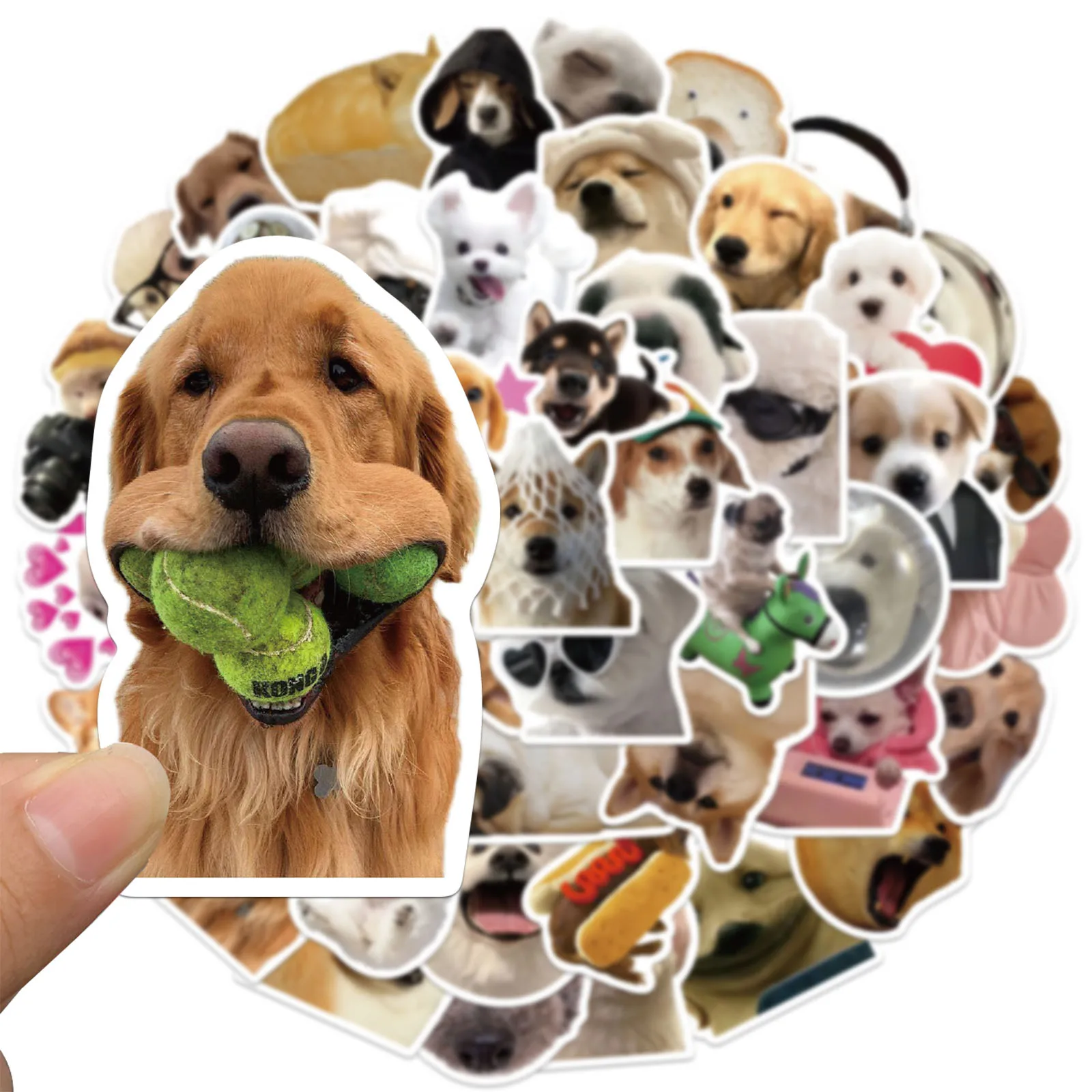 50PCS Hund Aufkleber Niedlichen Tier Konto Materialien Telefon Fällen Laptop Koffer Wasser Tassen Wasserdichte Aufkleber