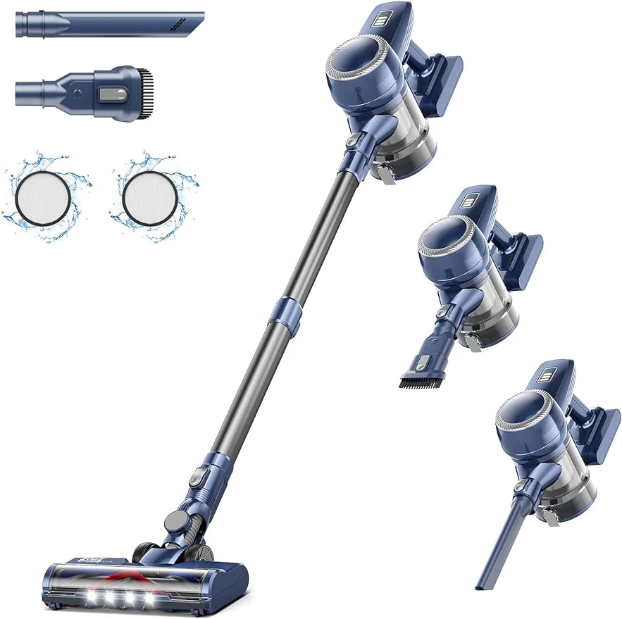 

Cordless Vacuum Cleaner, 26kPa Powerful Stick Vacuum with 2 Suction Modes, 45 Mins Runtime, Lightweight & Ultra-Quiet