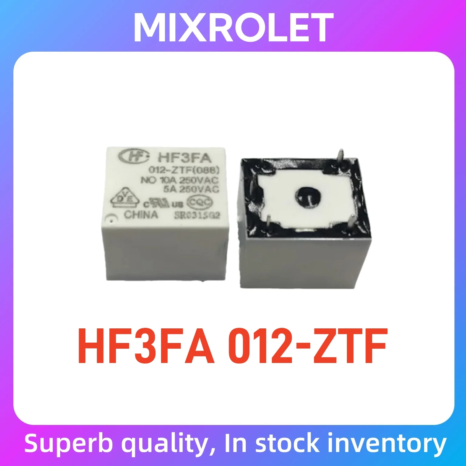 Original HF3FA 012-ZTF Relay 5 Pins