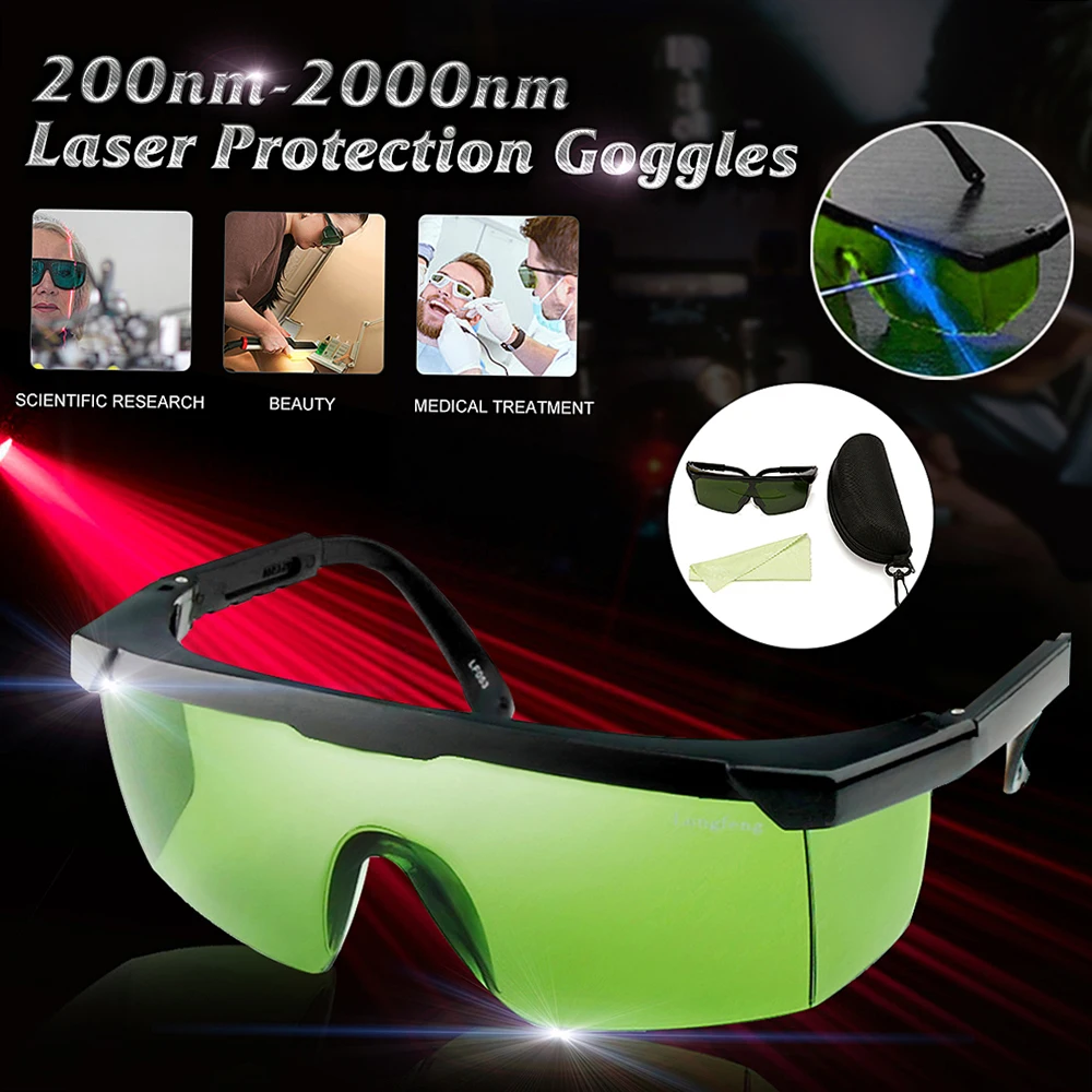 Laser Protection Goggles 200nm-2000nm Laser Safety Glasses OD4+ Stylish Protective Glasses Spectacles IPL-2 Protection Goggles