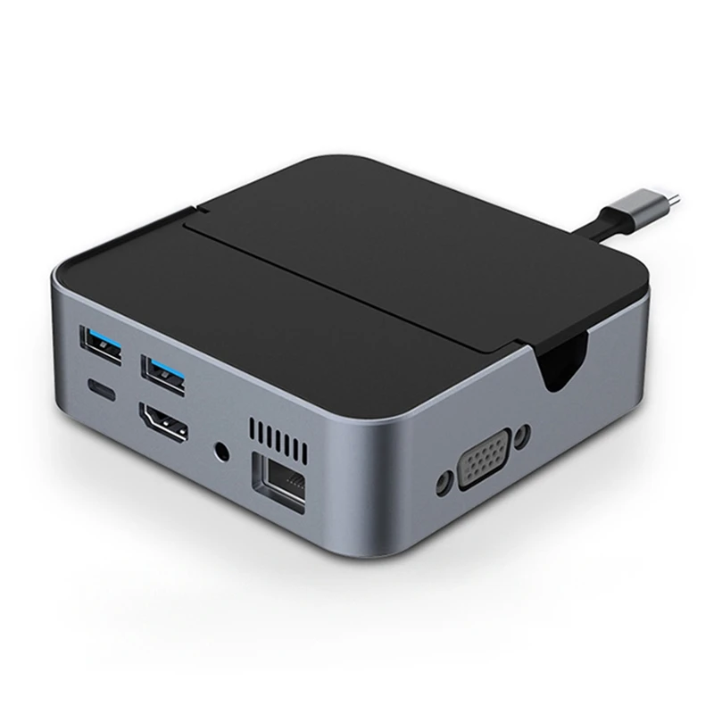 

1 шт. док-станция черная Для Steam Deck USB док-станция USB C концентратор USB C совместимый кабель 4K HD конвертер адаптер