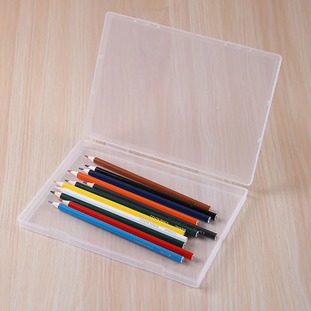 Flat Rectangular Plastic Clear Storage Box Durable Eco-friendly Transparent PP Container Home Storage