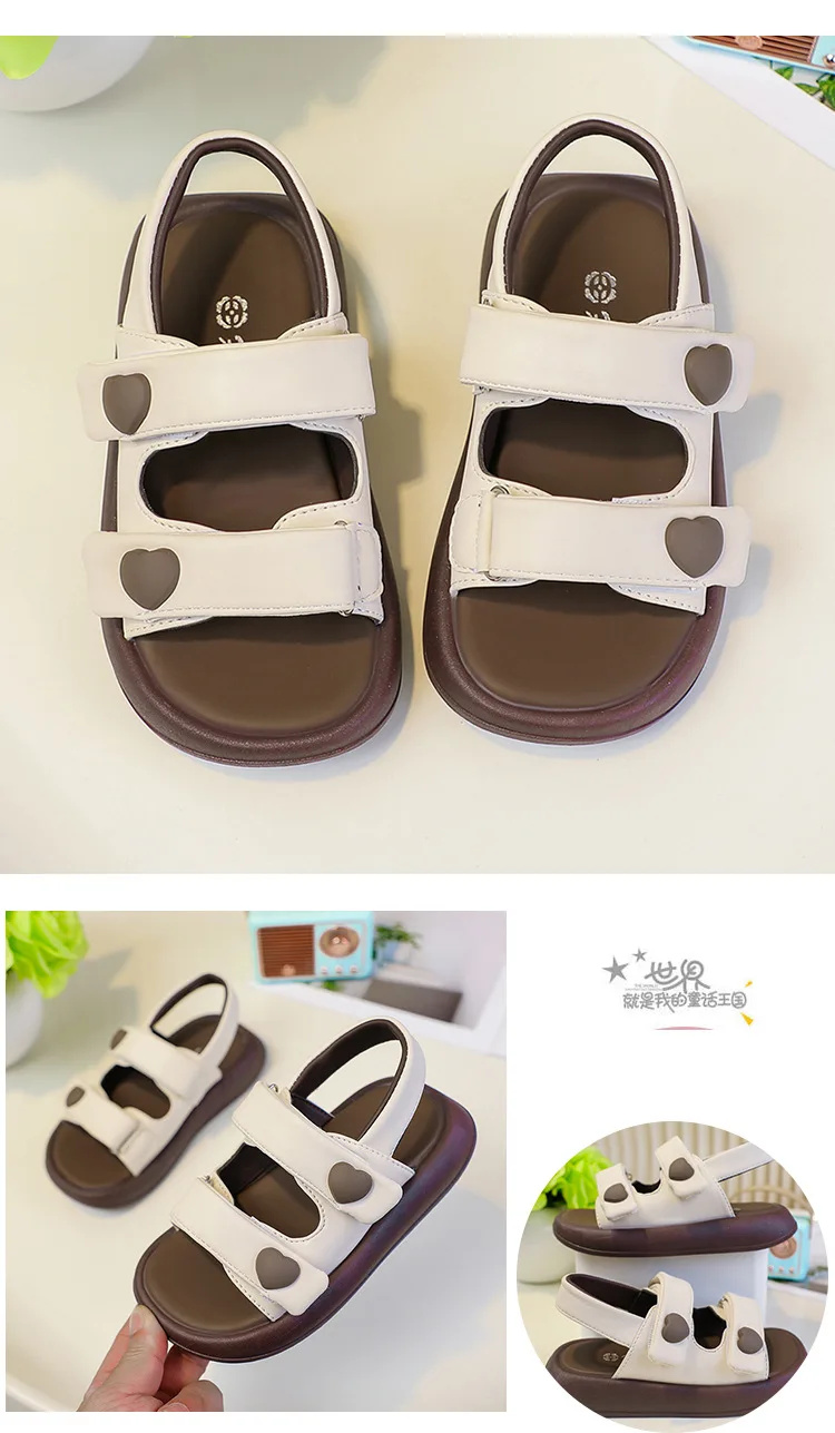 2026 Mädchen Sandalen Sommer Kinder Mode Herz-form Prinzessin Sandalen Party Kleid Schuhe Kinder Weiche Sohle Strand Plattform wohnungen – Detail 5