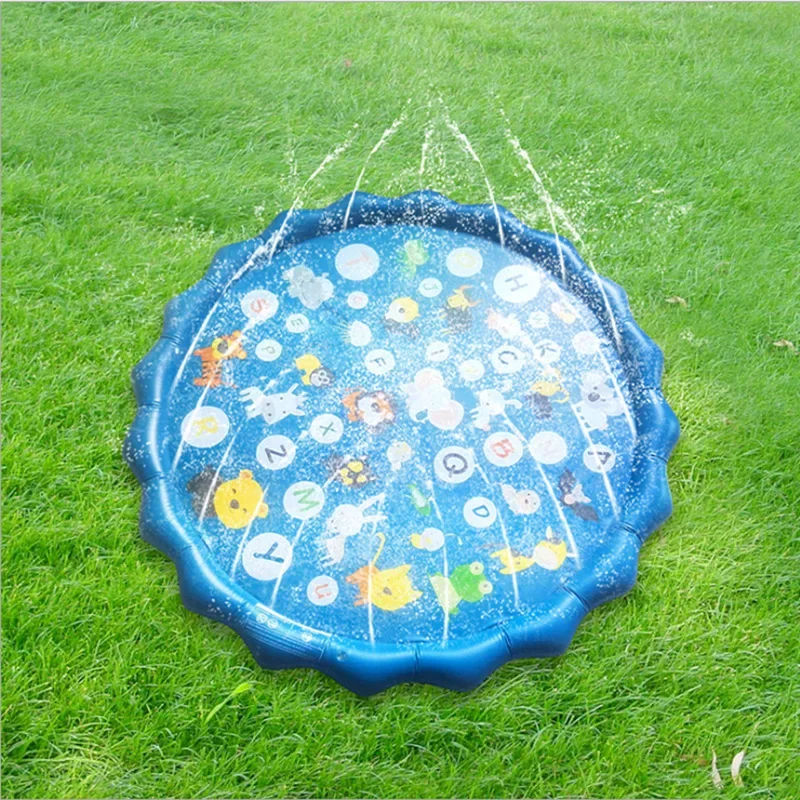 100/170cm Kids Sprinkler Play Pad Mat Outdoor Lawn Beach Letters Inflatable Water Spray Water Games Beach Mat Cushion inflatable water sprinkler pad,water sprinkler pad,inflatable water mat