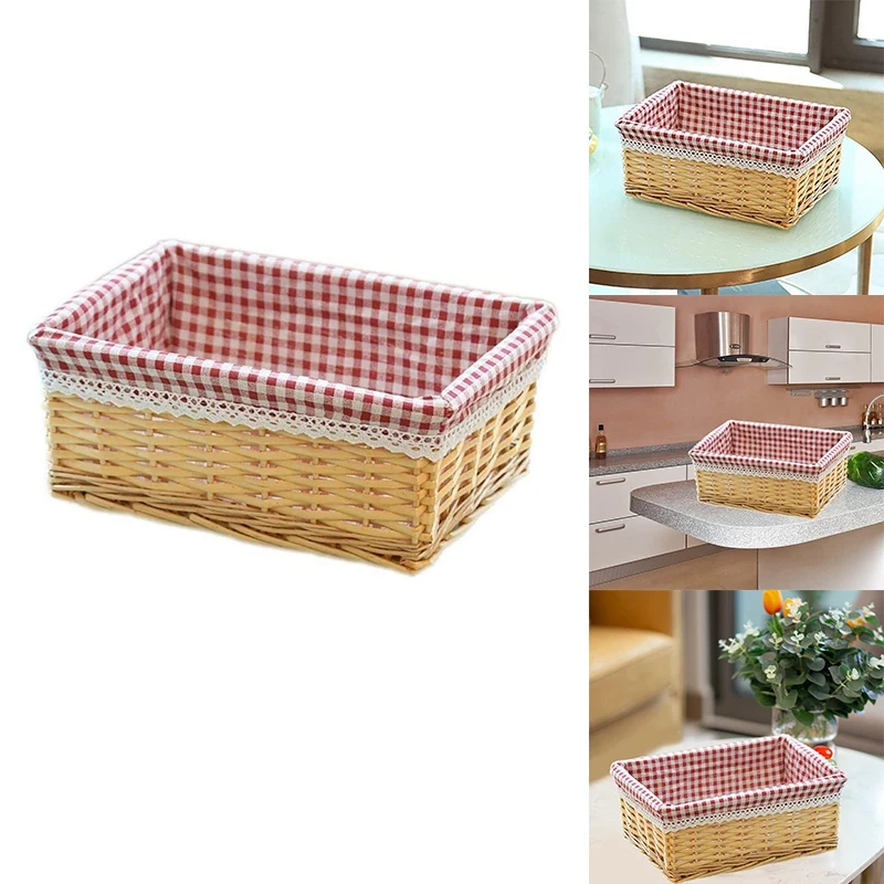 

Wicker Basket Gift Basket Handmade With Fabric Insert Storage Basket
