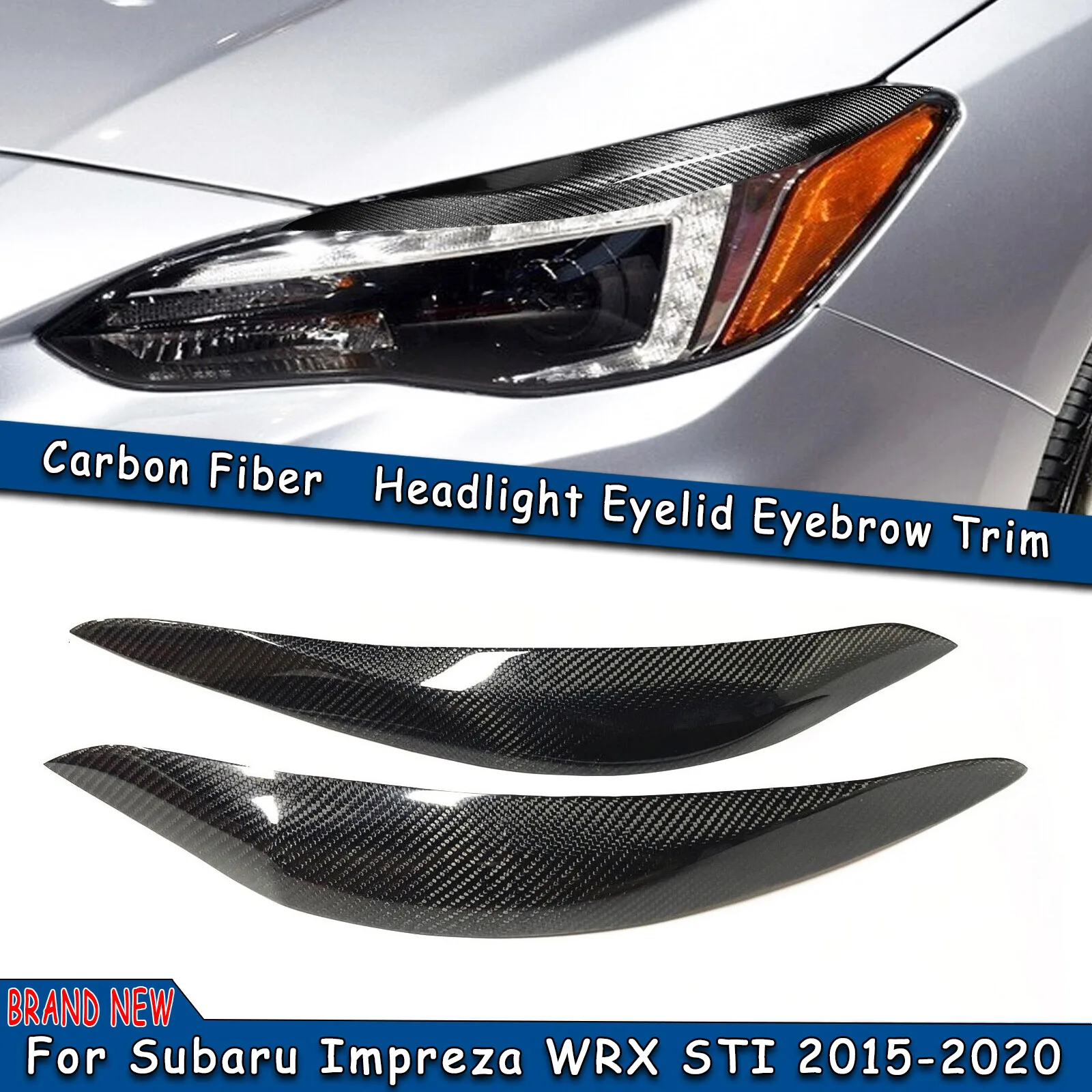 2 Pieces Car Front Head Light Eyebrow Sticker Cover Headlight Brow