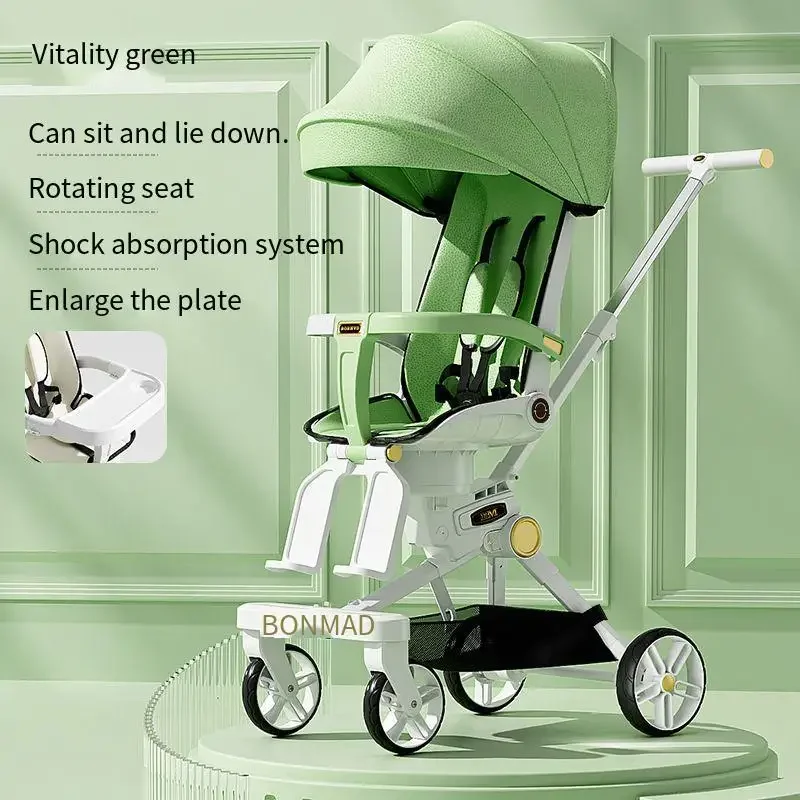 

Stroller Lightweight Folding High Landscape Newborn Travel Stroller Two-way Swivel Seat Four Wheel Walking Baby Stroller