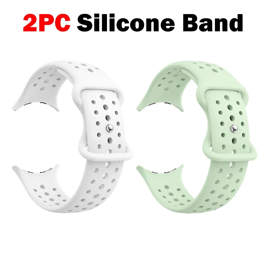 2pc Original Silicone Sports Replacement Strap for Smartwatch, 45mm/41mm
