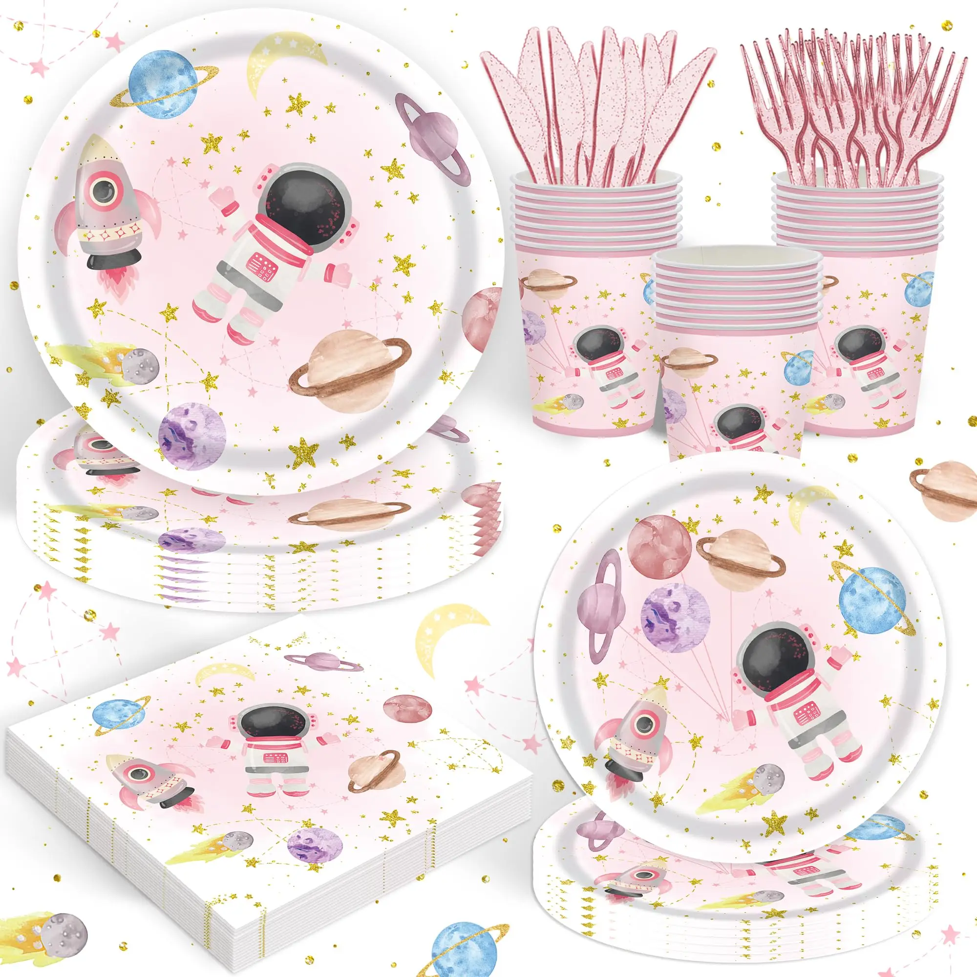 Space Party Decorations Kit - 173pcs Astronaut Galaxy Theme Supplies For 20 Guests