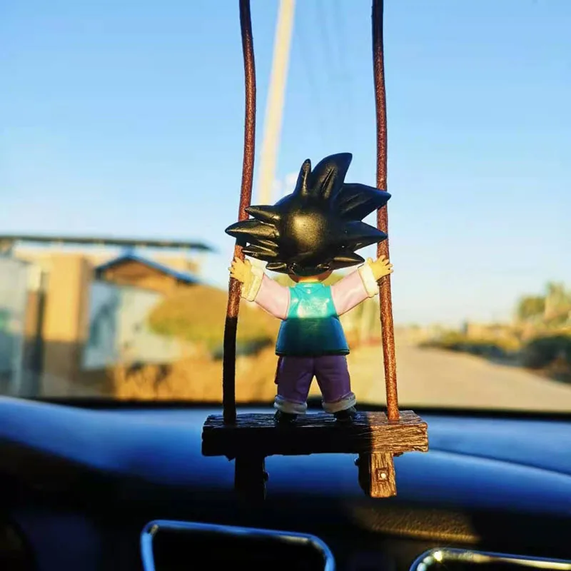 Dragon Ball Son Goku And Trunks Swing Anime Model Car Rearview Mirror Ornaments Birthday Gift Action Decoractions Car Figure Toy