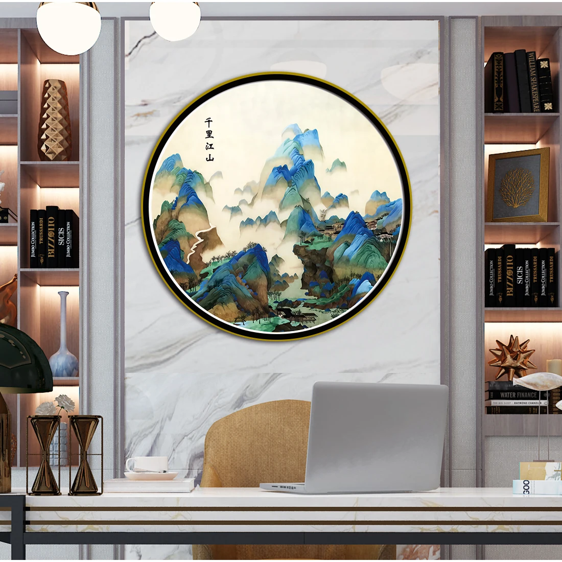 Scenery Qian Li Jiang Shan Cross Stitch DIY Kits 11CT 9CT New Handicraft Embroidered Home Circular Landscape Decorative Painting