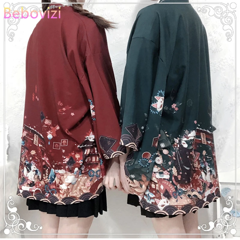 Summer Loose Red Black Japanese Samurai Streetwear Cardigan Women Men Harajuku Haori Kimono Cosplay Blouse Top Yukata japanese kimono,japanese kimono cardigan,japanese kimono shirt