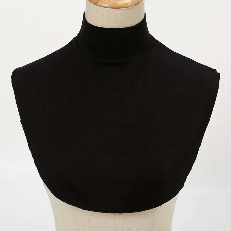 Modal High Nack Fake Collar Women Solid Color Fashion Detachable Collar Elastic Jersey Turtleneck 37*30cm fake collar detachable collar shawl