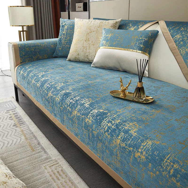 Red Chenille Sofa Cover Wide Brim Modern Living Room Anti-slip Combination Sofa Cushion Full Cover Furniture Dust Protection 3