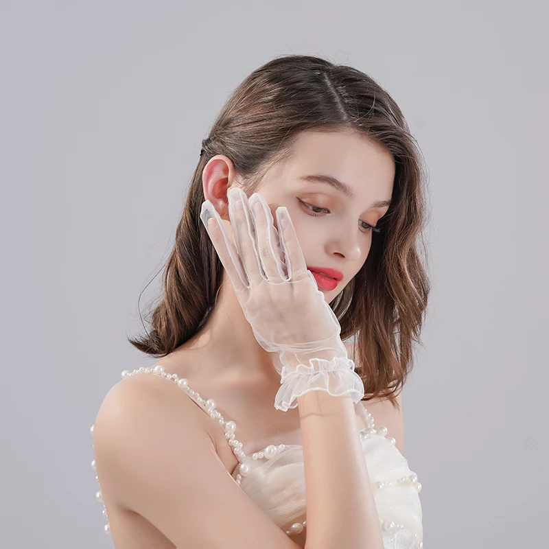 

Wedding Accessories Bride Short Colored Gloves Elegant Date Party For Women