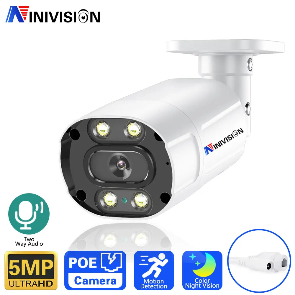 

5MP POE IP Camera Full Color Metal Bullet IP66 cctv Surveillance Security network XMeye P2P Outdoor Waterproof H.265 camera