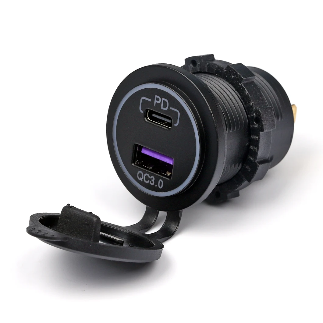 

Новое поступление, автомобильное зарядное устройство с двумя USB-портами QC3.0 и разъемом PD для быстрой зарядки телефона с подсветкой