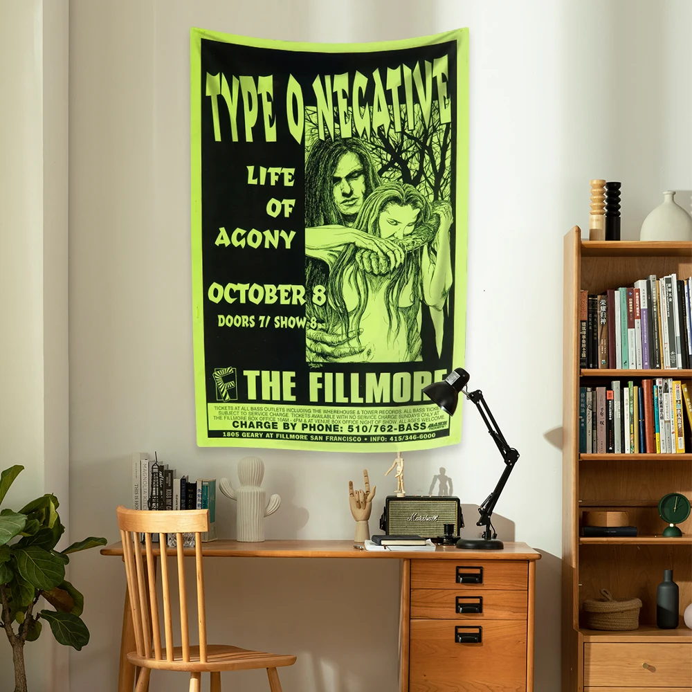 Tapestry decorations,party decorations Rock And Roll Music Tapestry Gothic Metal Type Wall Hanging Carpets Home Or Bedroom Decoration Party Backdrop