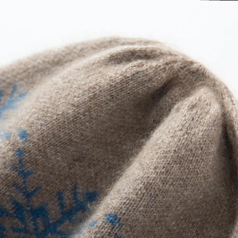 Merrilamb Winter reine Kaschmir mütze für Frauen Mode gestrickte Farbe Jacquard Schädel Mützen im Freien erwachsene Frau weiche warme Mütze – Detail 12