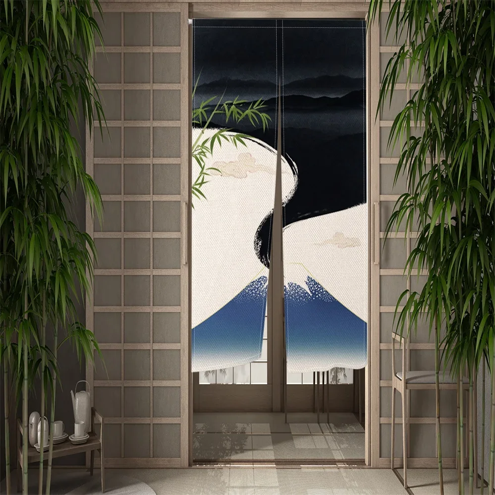 Japanese Plant Simple Drapes Hotel Restaurant Blackout Decor Noren Printed Partition Kitchen Doorway Door Curtain Decorative 5