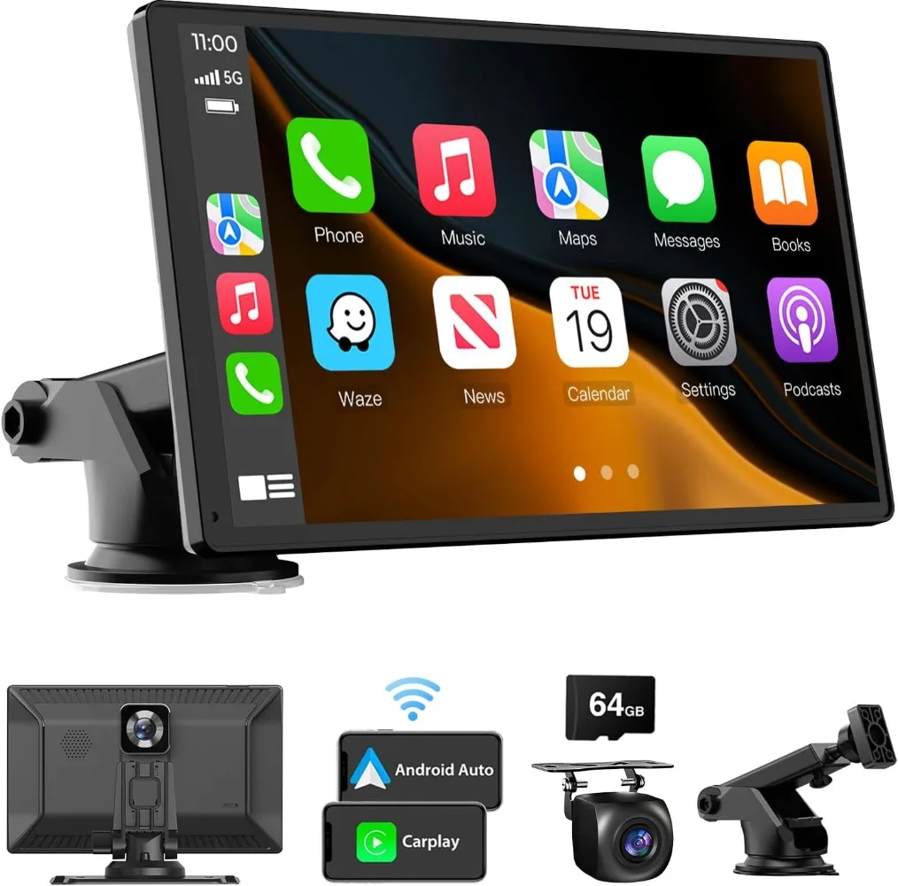 4K Dash Cam Car Stereo with CarPlay & Android Auto 1
