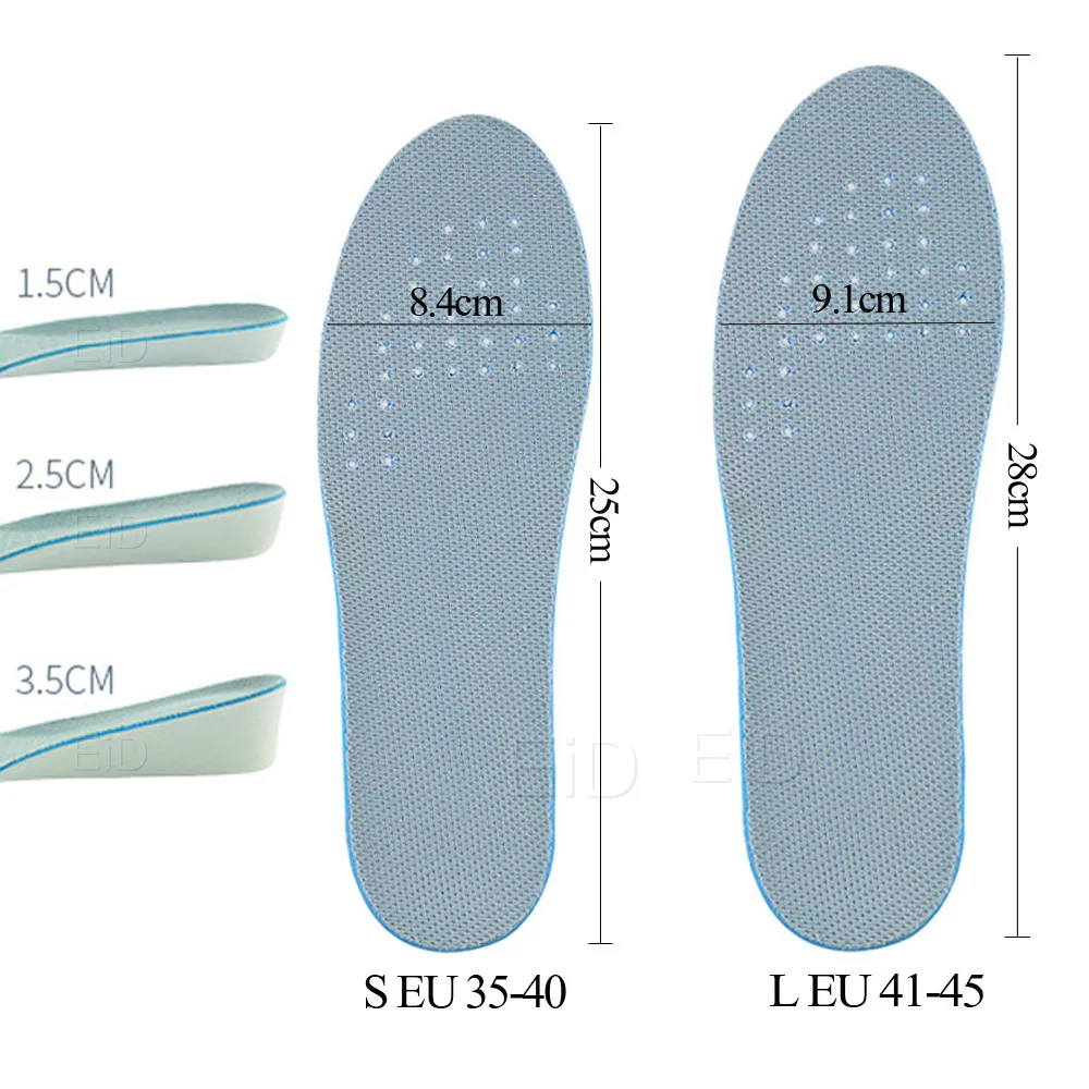 Unsichtbare EVA Ultra Dünne Höhe Erhöhen Einlagen mit Atmungs Komfortable Polyester Boden Schuh Einlegesohle Höhe 1-3,5 cm Unisex – Detail 25
