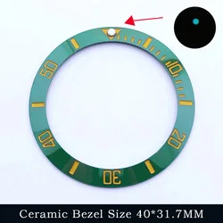 Elegant Sloping Blue - Green Luminous Ceramic Bezel Insert (4 green)